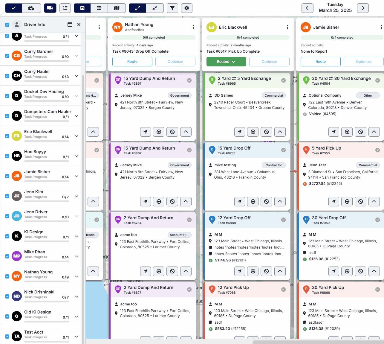 Drag and drop task assignment and reordering in Card View
