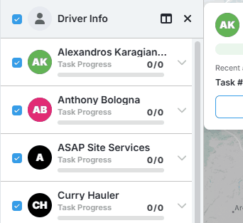 Toggling Route Status in Driver Info List