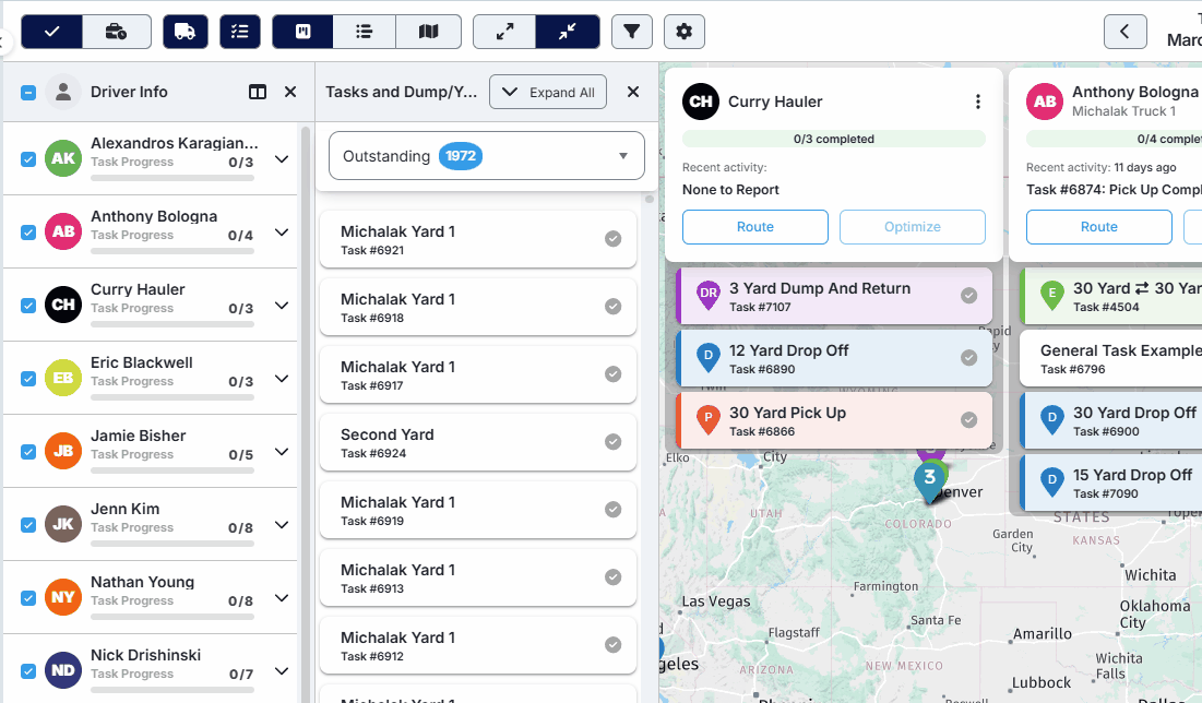 Selecting Timeline View from navigation
