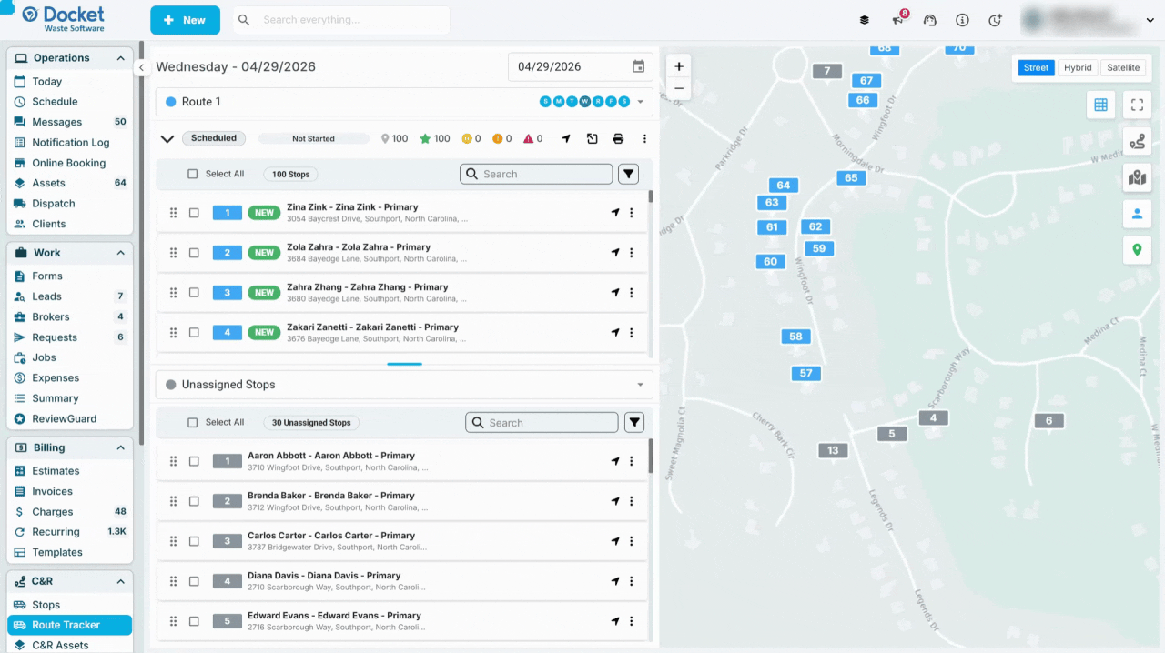 Adding Stops to a Route in Route Tracker.gif